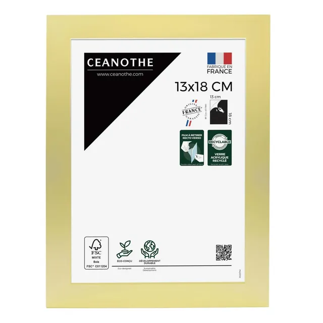 Ceanothe Precious cadre photo doré 13x18 cm recyclé