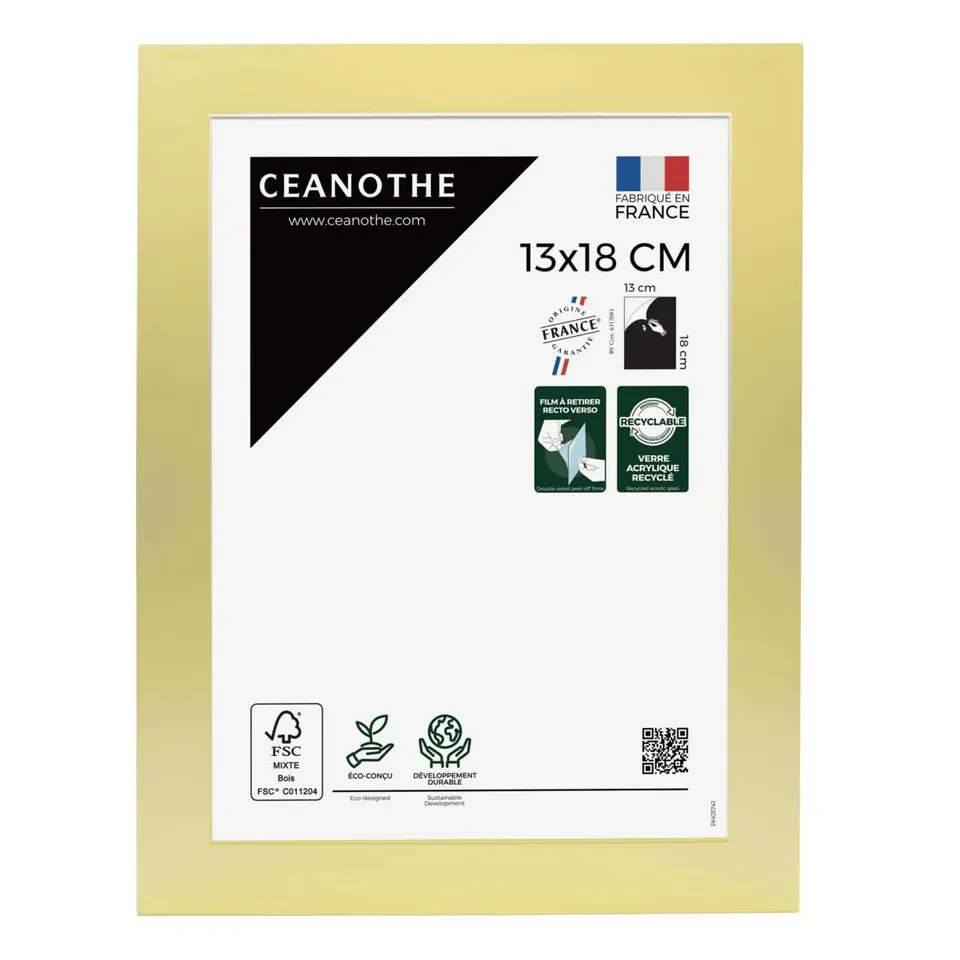 Ceanothe Precious cadre photo doré 13x18 cm recyclé