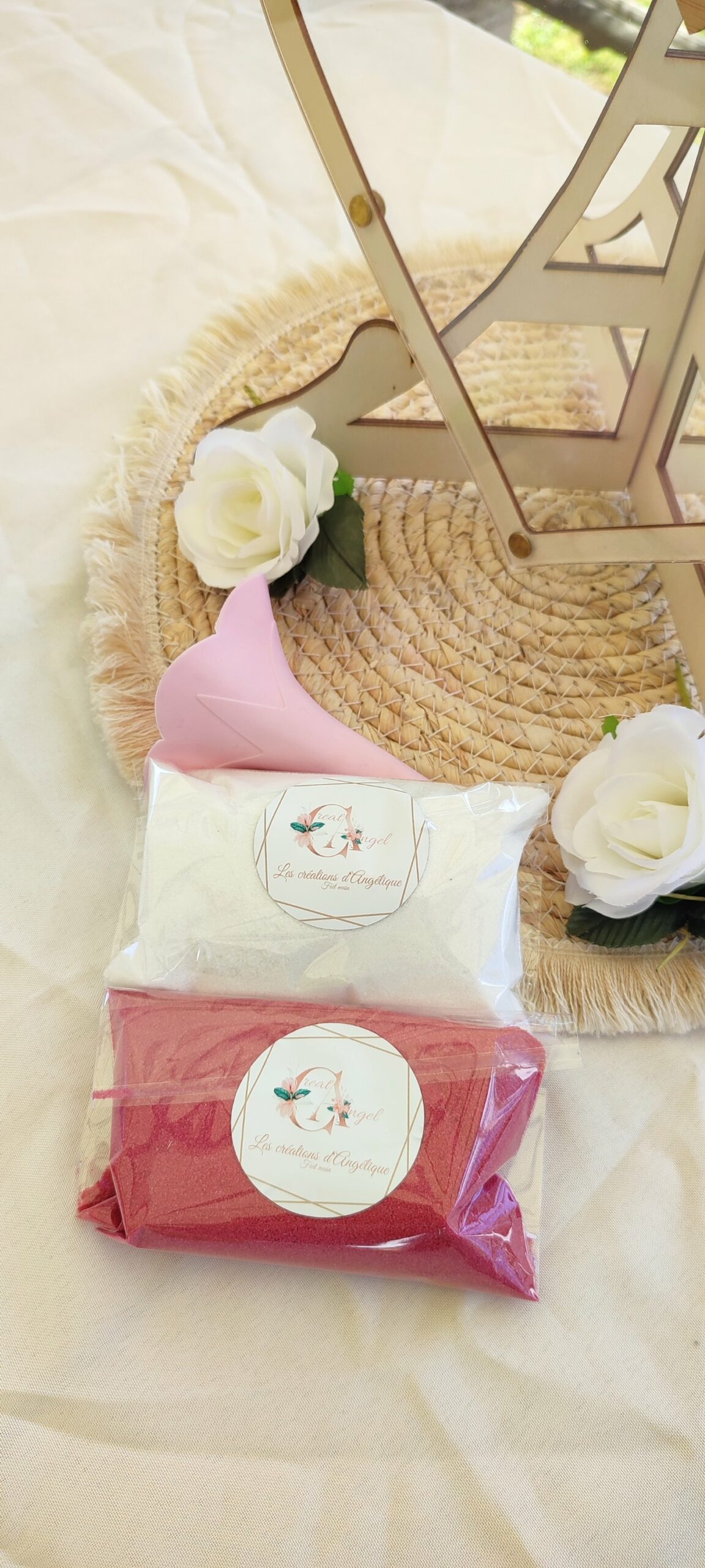 Creat’Angel cérémonie du sable kit mariage verre cœur