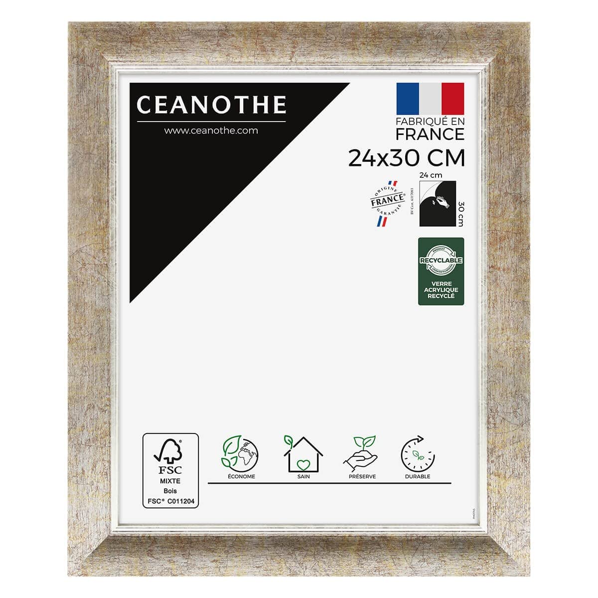Ceanothe Brio cadre photo 24x30 cm filet or