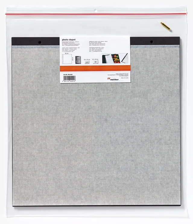 Walther Design PA-103 feuilles album photo noires 10 pcs 36x36 cm