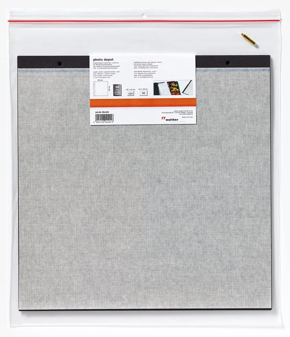 Walther Design PA-103 feuilles album photo noires 10 pcs 36x36 cm