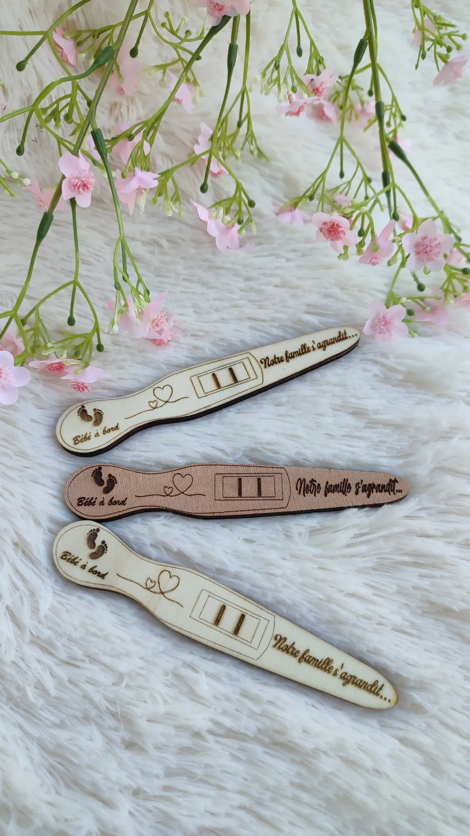 Creat’Angel Annonce grossesse plaque bois 14,8 cm souvenir