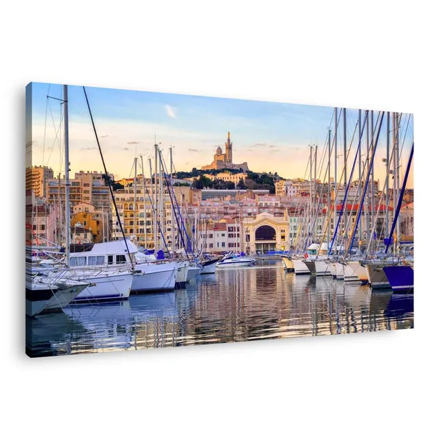 Ceanothe toile bateaux vieux port Marseille 30x45 cm impression HD
