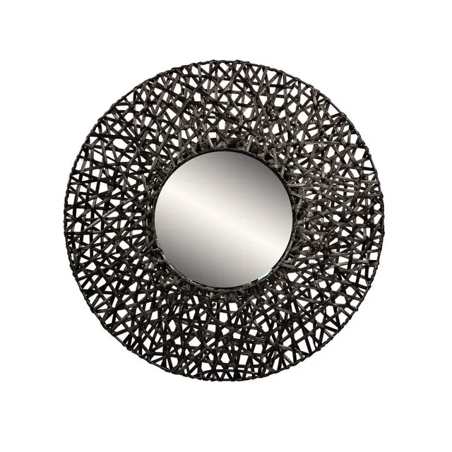 Brio Pretoria miroir rond 55 cm bois massif noir