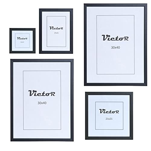 Victor Klee set 5 cadres photo noir bois véritable