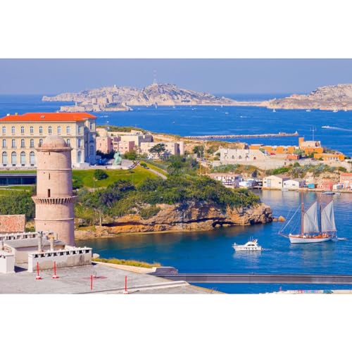Ceanothe voilier Marseille tableau toile 45x65 cm HD
