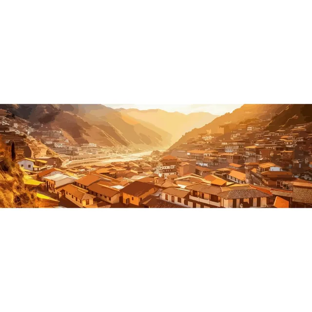 Ceanothe Village creux tableau toile 30x97 cm mat