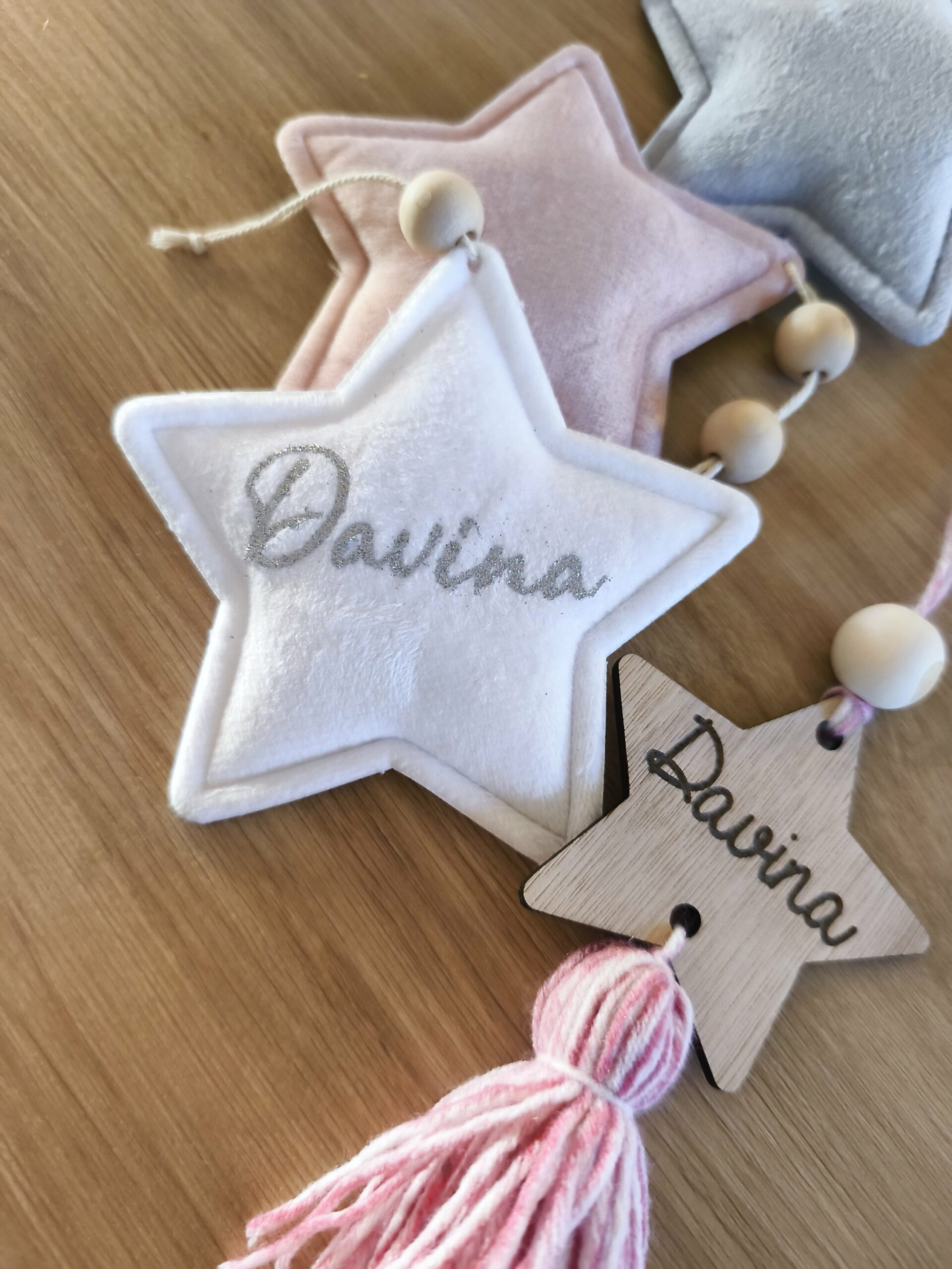 Creat’Angel étoile personnalisée boule de Noël velours 12 cm