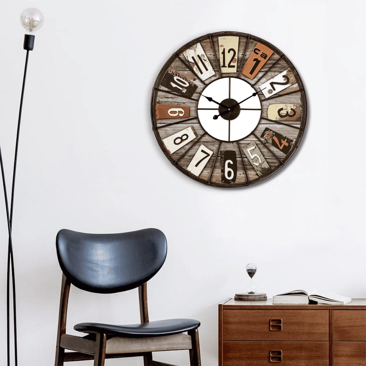 Ceanothe Emotion horloge murale 60 cm métal noir silencieuse