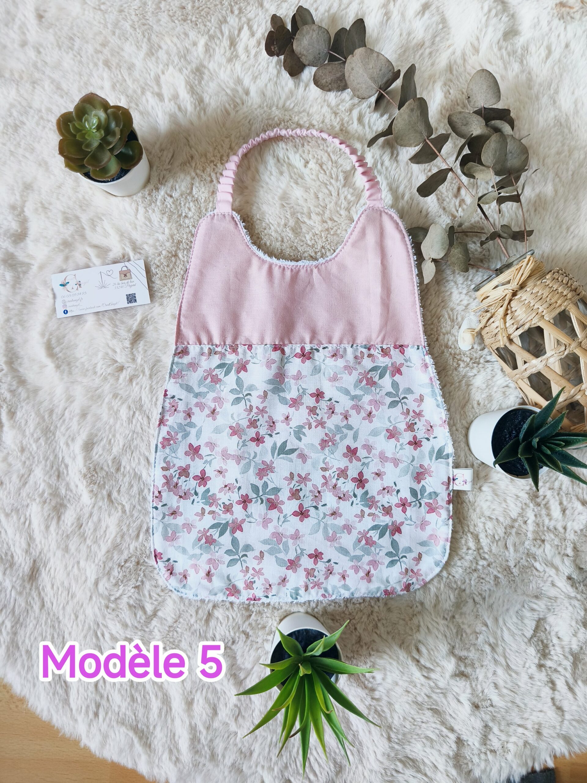 Creat'Angel Serviette Cantine Enfant Élastique Coton Prénom