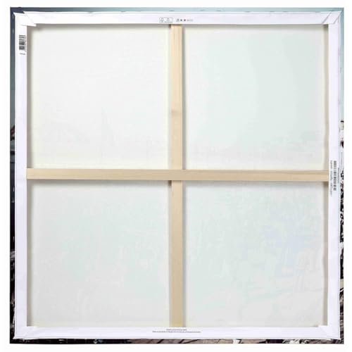 Ceanothe cabanes colorées tableau toile 90x90 cm mat