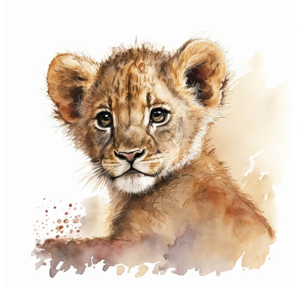 Ceanothe Lionceau enfant tableau toile 30x30 cm carré