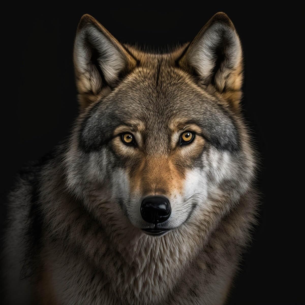 Ceanothe tableau toile portrait loup 45x45 cm