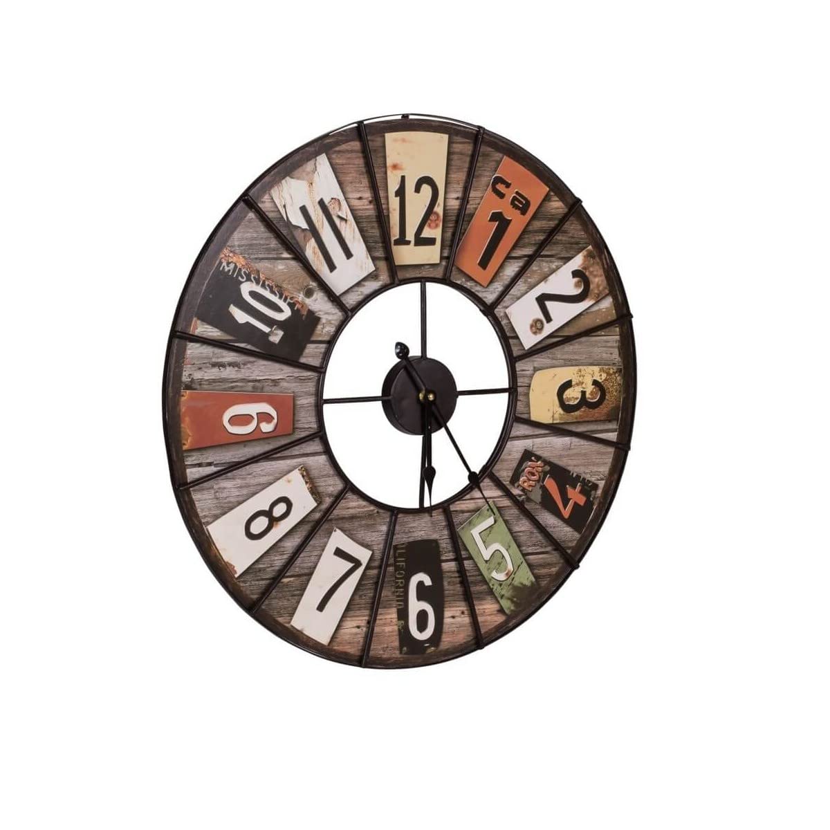 Ceanothe Emotion horloge murale 60 cm métal noir silencieuse