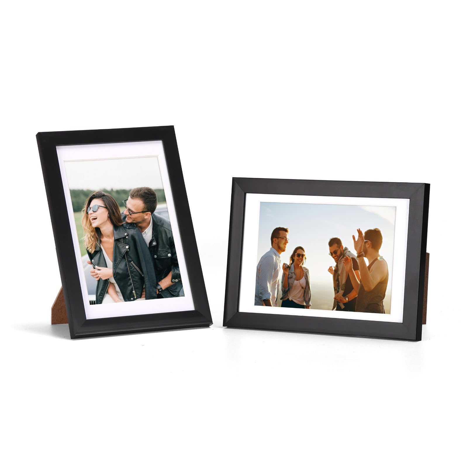 EYMPEU cadre photo noir 10x15 cm PVC passe-partout double format