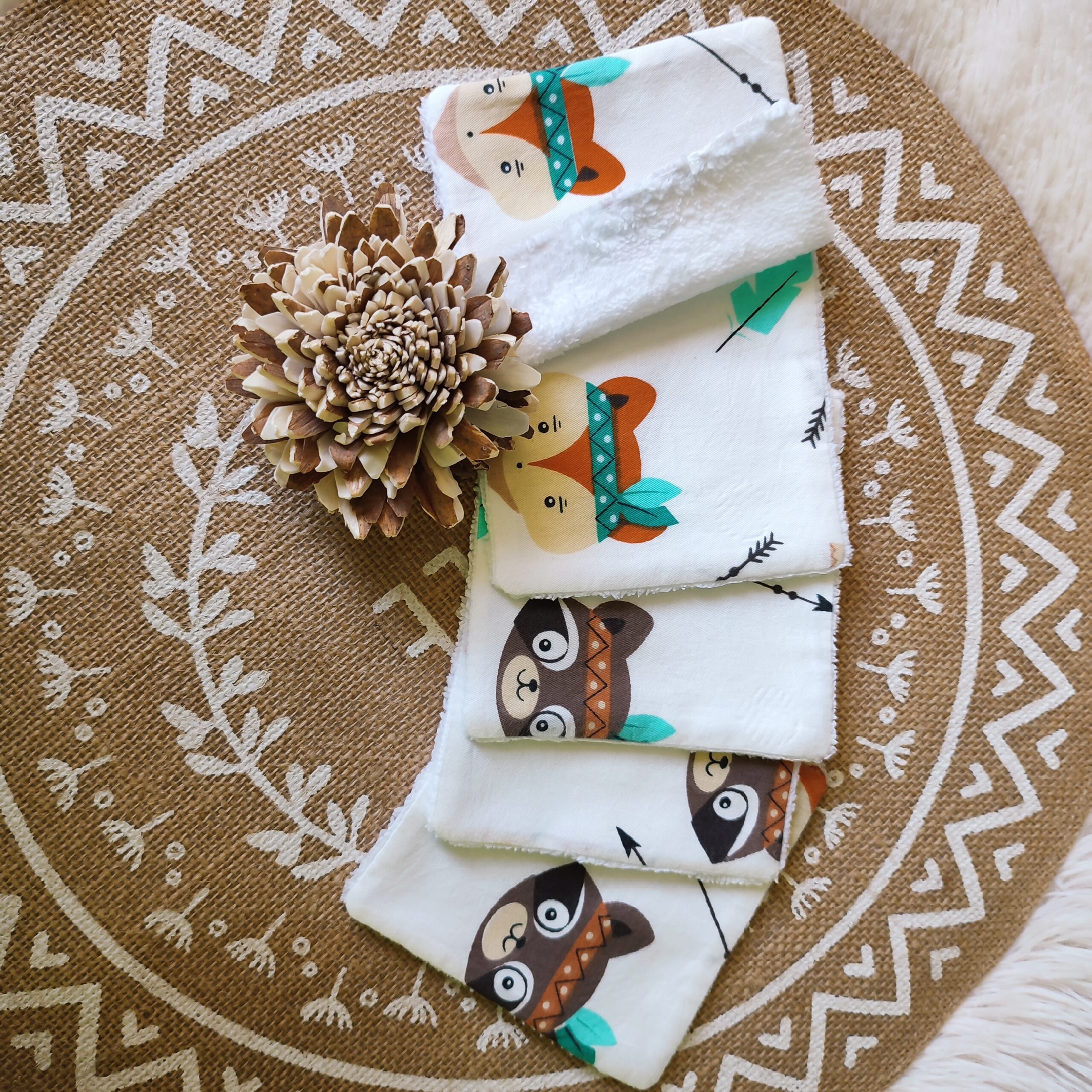Creat’Angel coffret naissance renard bavoir lingettes