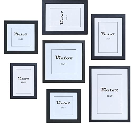 Victor Klee set 7 cadres photo noir bois véritable