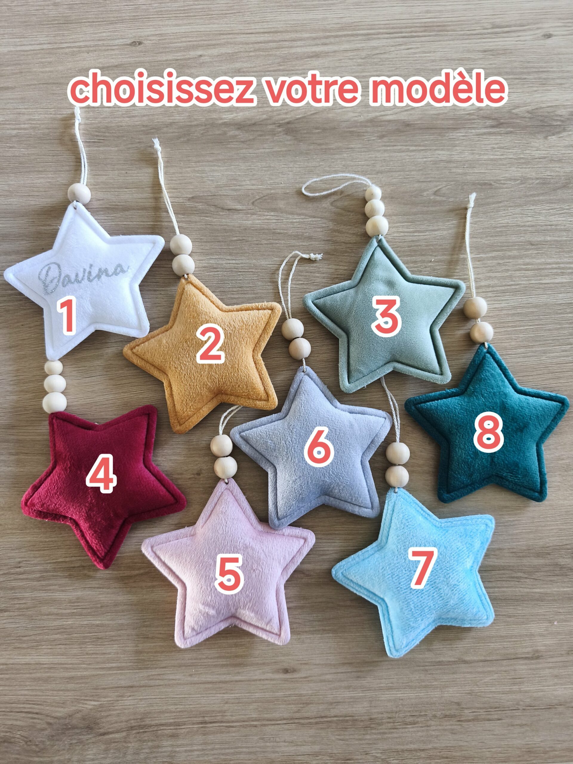 Creat’Angel étoile personnalisée boule de Noël velours 12 cm