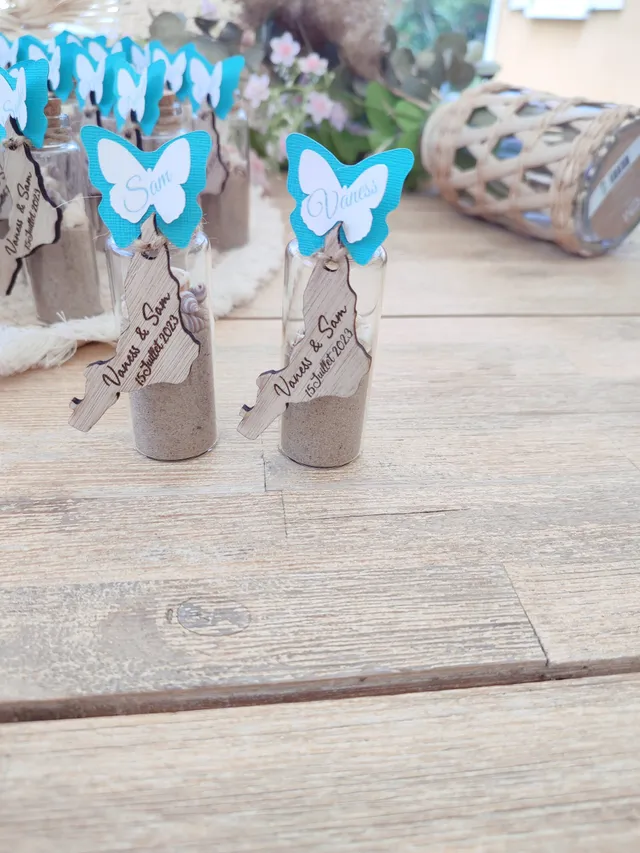Creat’Angel Fioles médaillon bois fiole verre 30 ml mariage