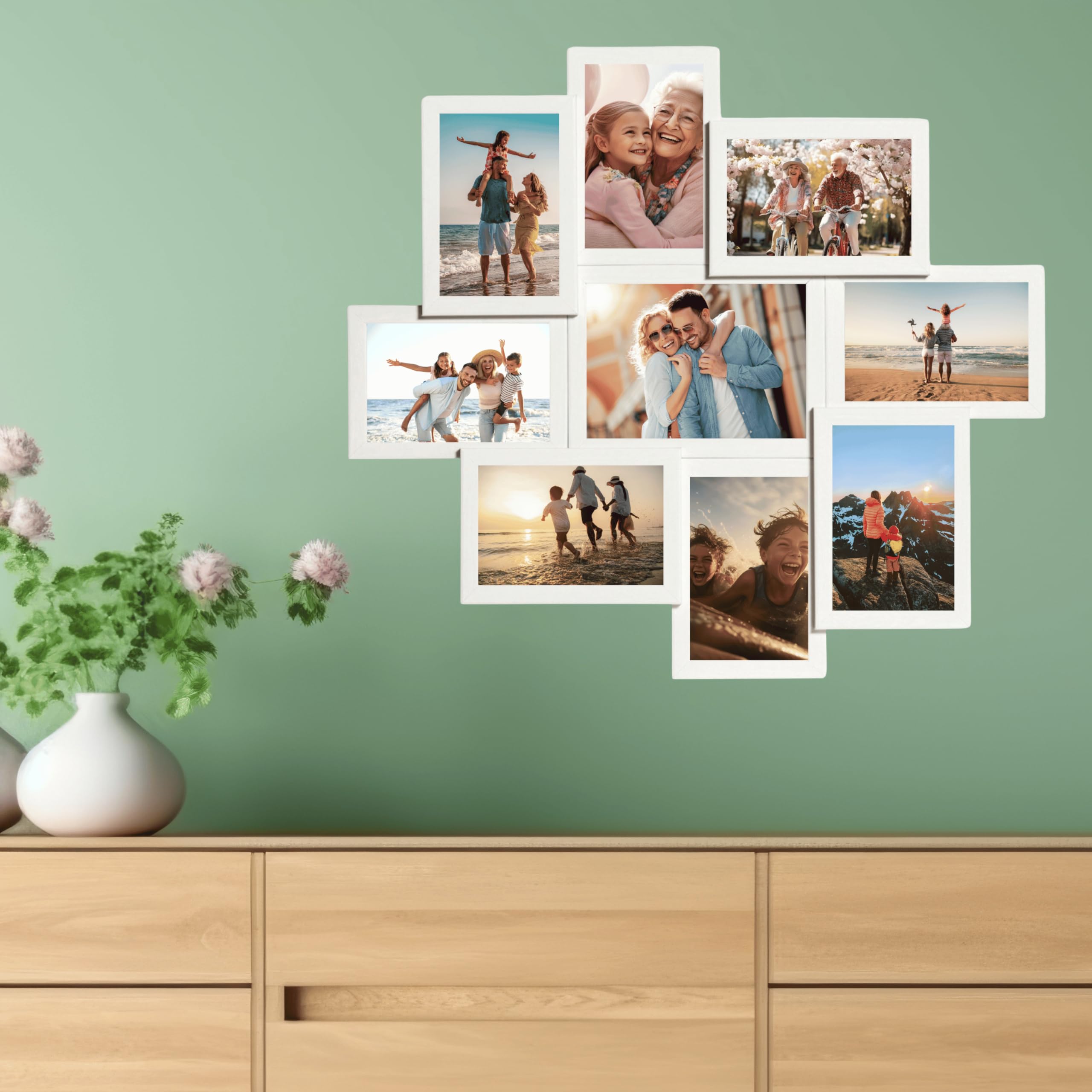 Victor Shabby cadre photo collage 9 photos 10x15 cm blanc