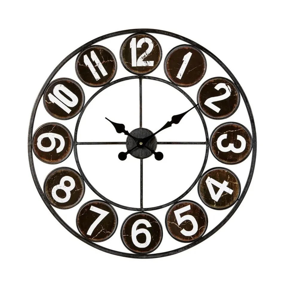 Ceanothe Loft horloge murale noir 60 cm silencieuse