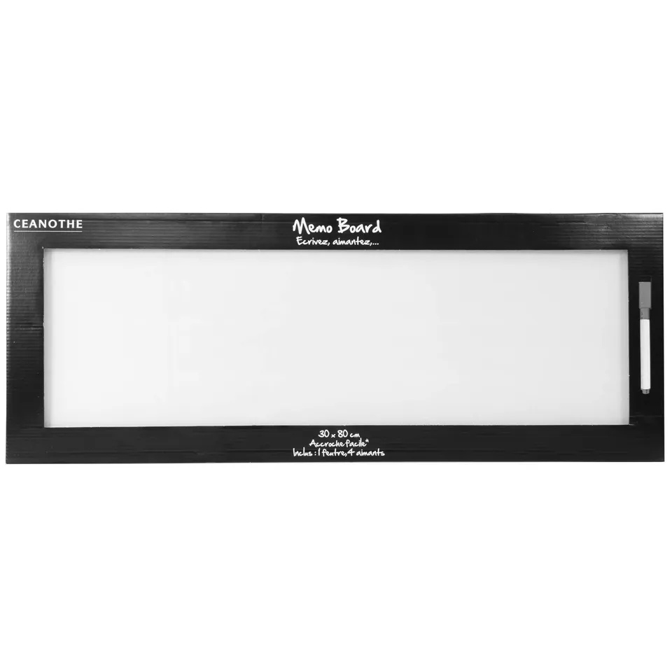 Ceanothe Emotion tableau memo verre blanc 30x80 magnetique