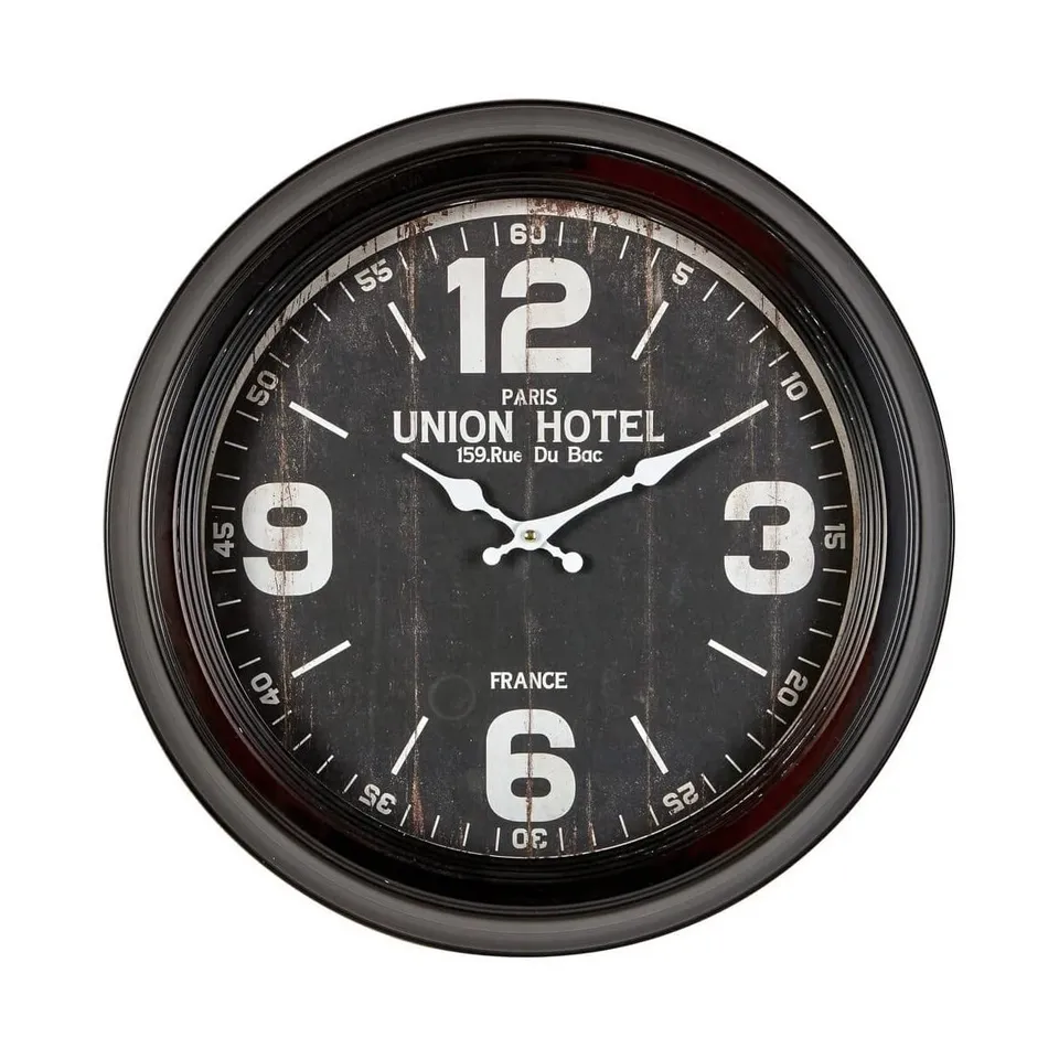 Ceanothe Emotion horloge murale vintage 47 cm noir et blanc
