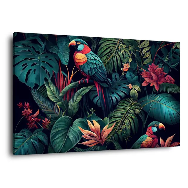 Ceanothe Tableau sur toile perroquets 65x97 cm salon
