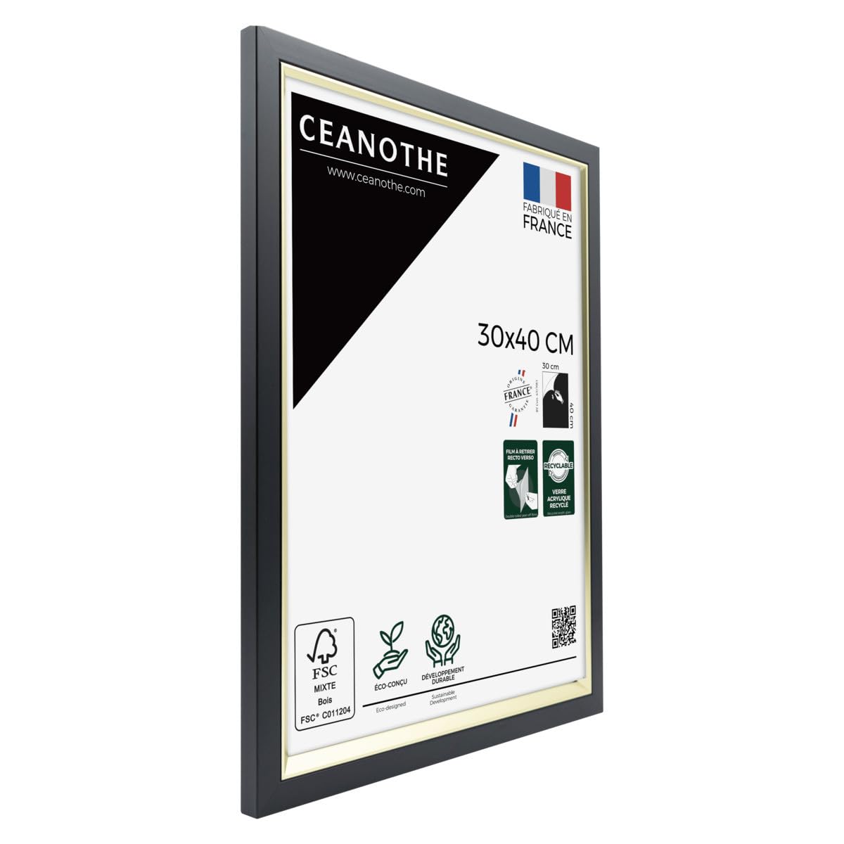 Ceanothe Actual 30x40 cadre photo noir et doré affiche