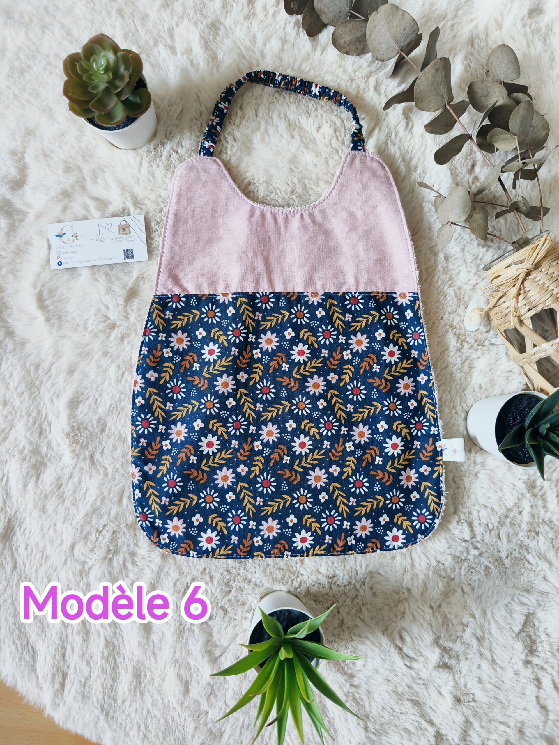 Creat'Angel Serviette Cantine Enfant Élastique Coton Prénom