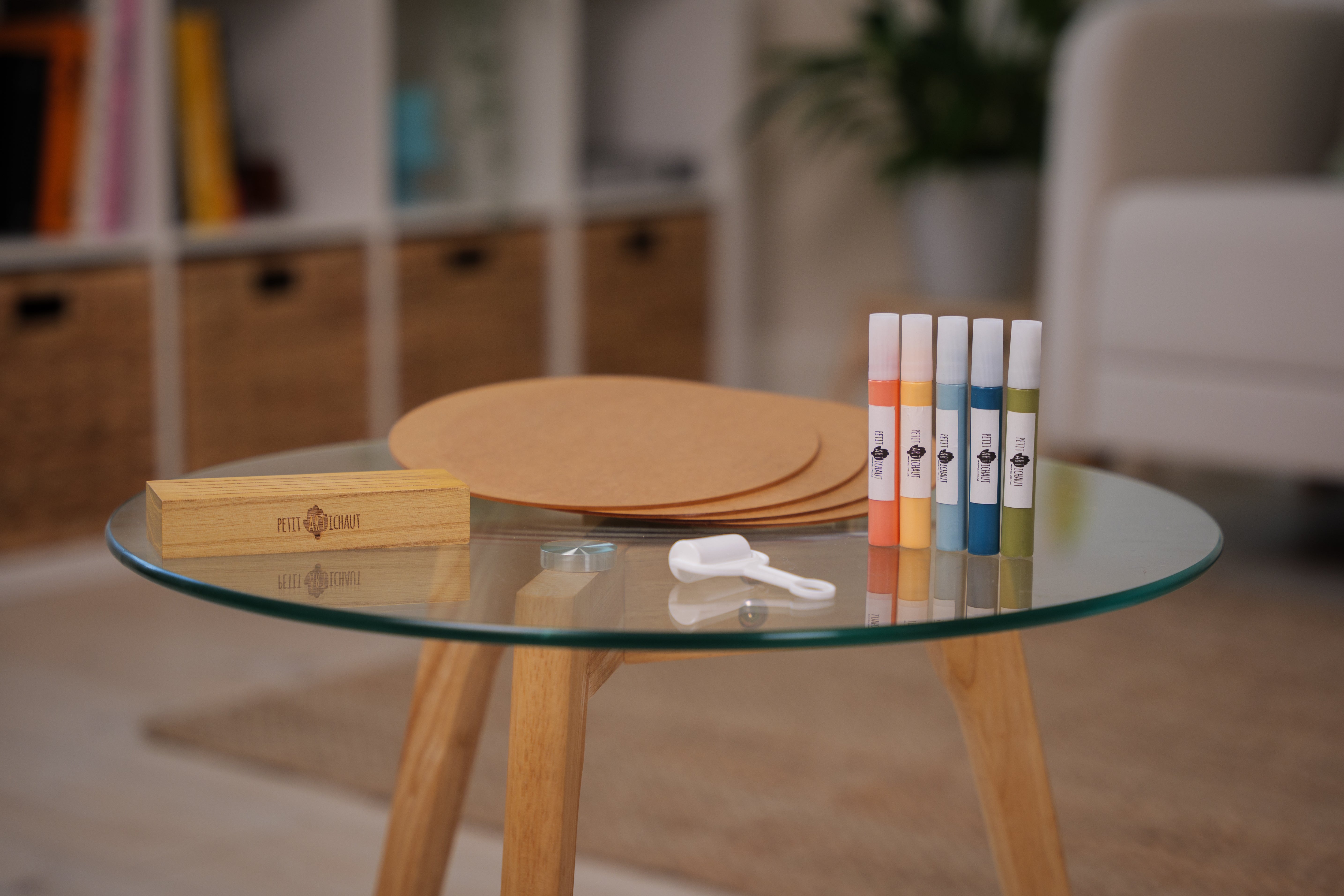 Petit Artichaut Family Colors tableau empreintes 5 panneaux
