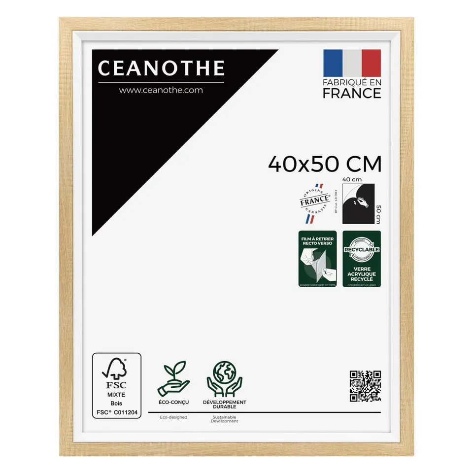 Ceanothe Actual cadre photo 40x50 cm brut blanc incassable