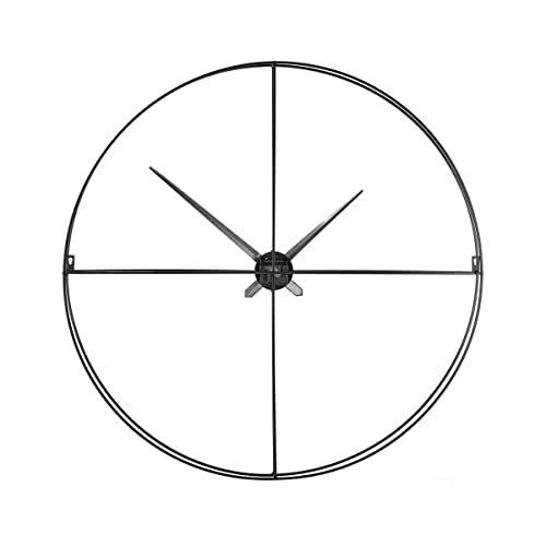 Ceanothe Filaire horloge murale noire 80 cm métal