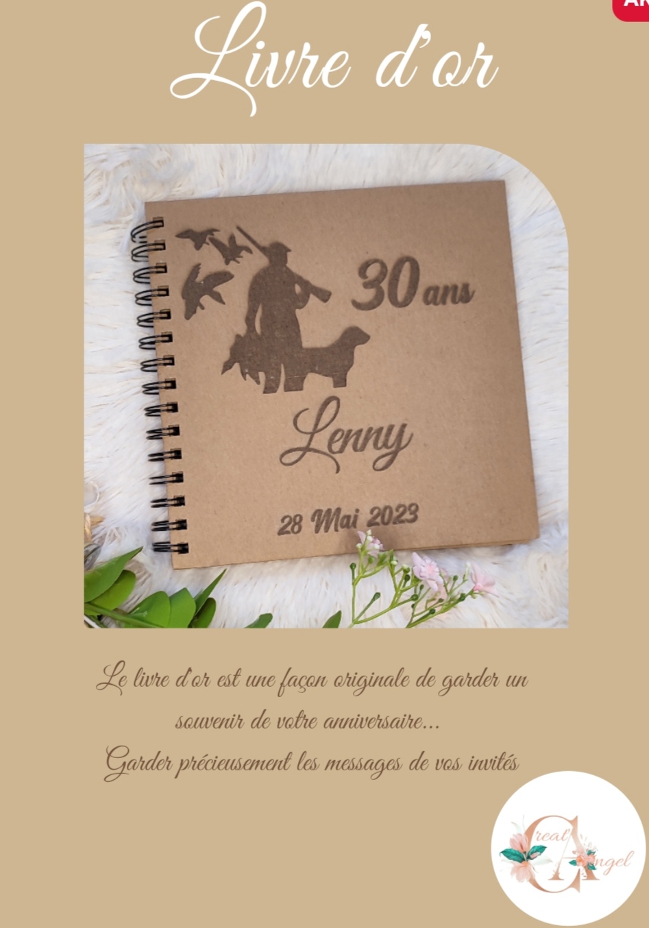 Creat’Angel livre d’or kraft 25x25 cm anniversaire