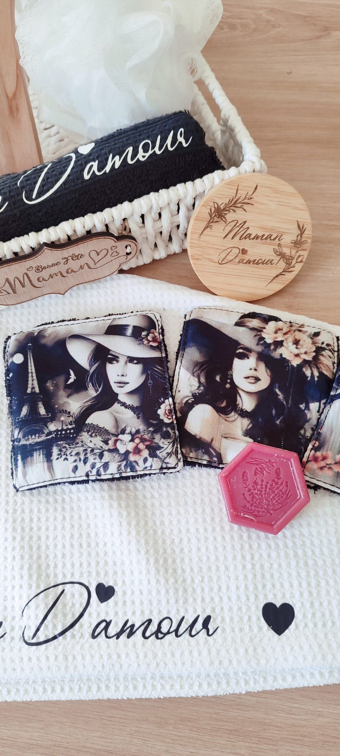 Creat’Angel Corbeille Soins Beauté coffret noir et blanc