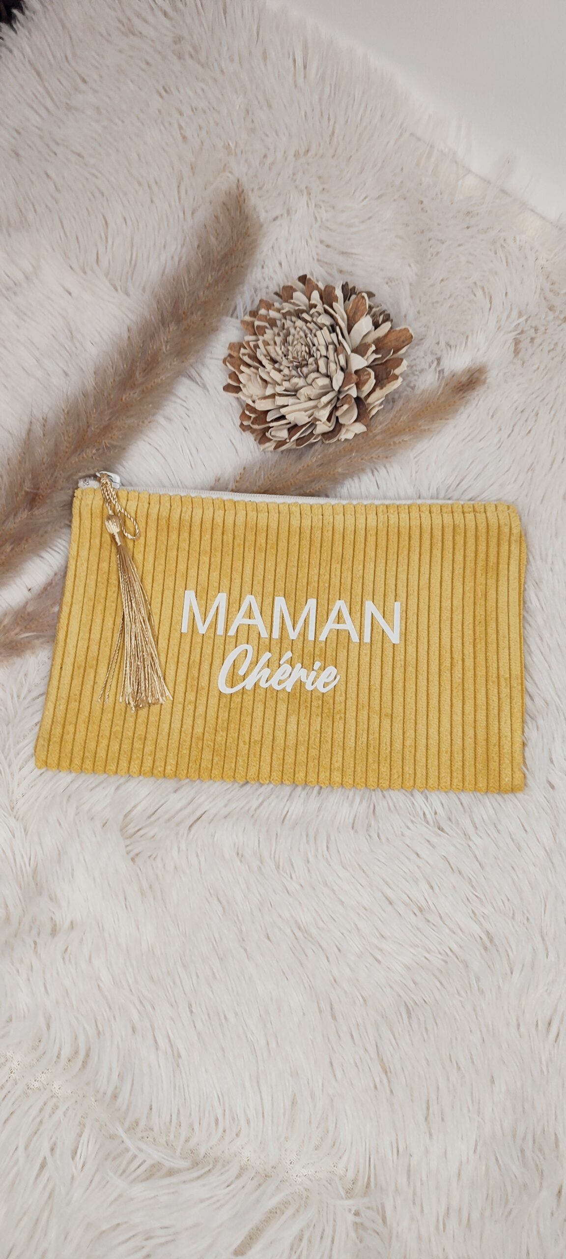 Creat’Angel Maman Chérie pochette velours zippée unique