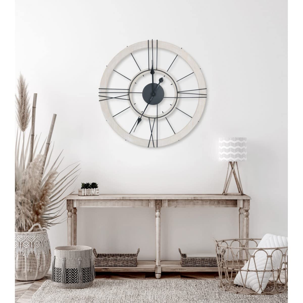 Ceanothe Denver horloge murale 60 cm noire silencieuse
