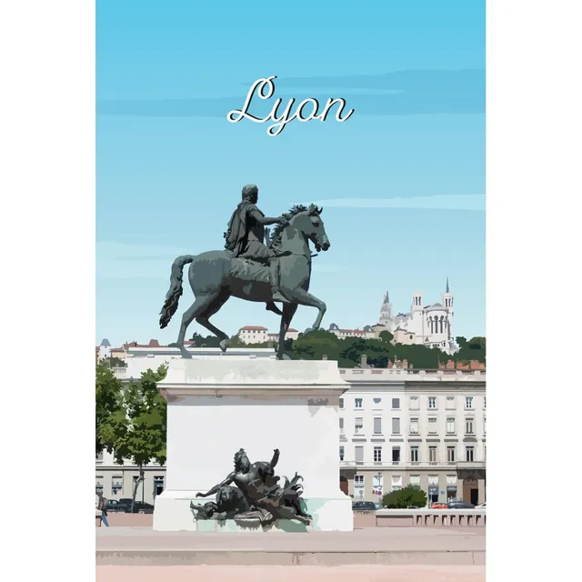 Ceanothe Art de nos régions Bellecour Lyon tableau toile 30x45 cm ville