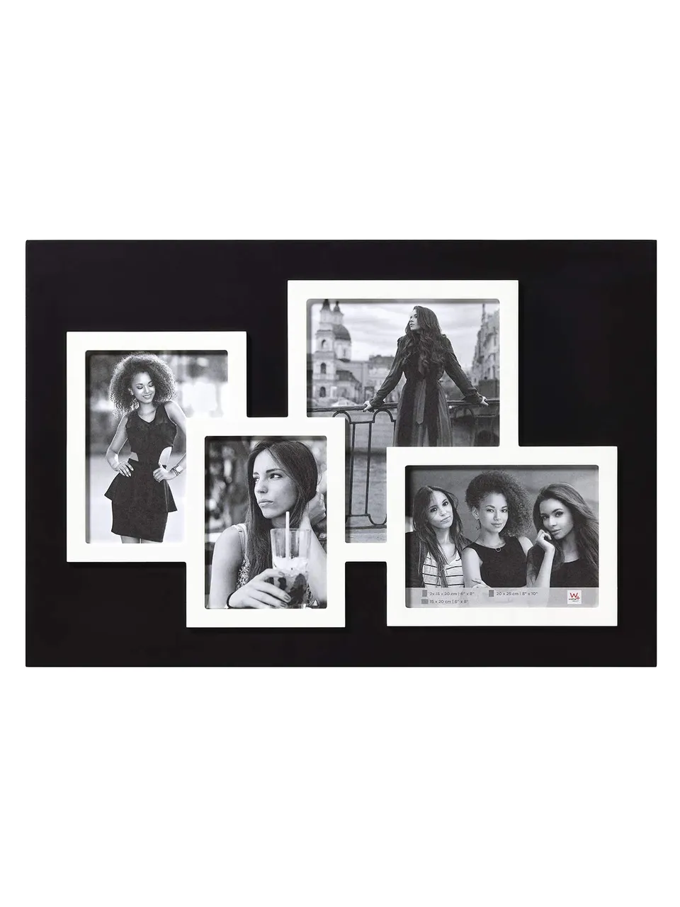 walther design Friends cadre 4 photos 62x42 cm noir blanc
