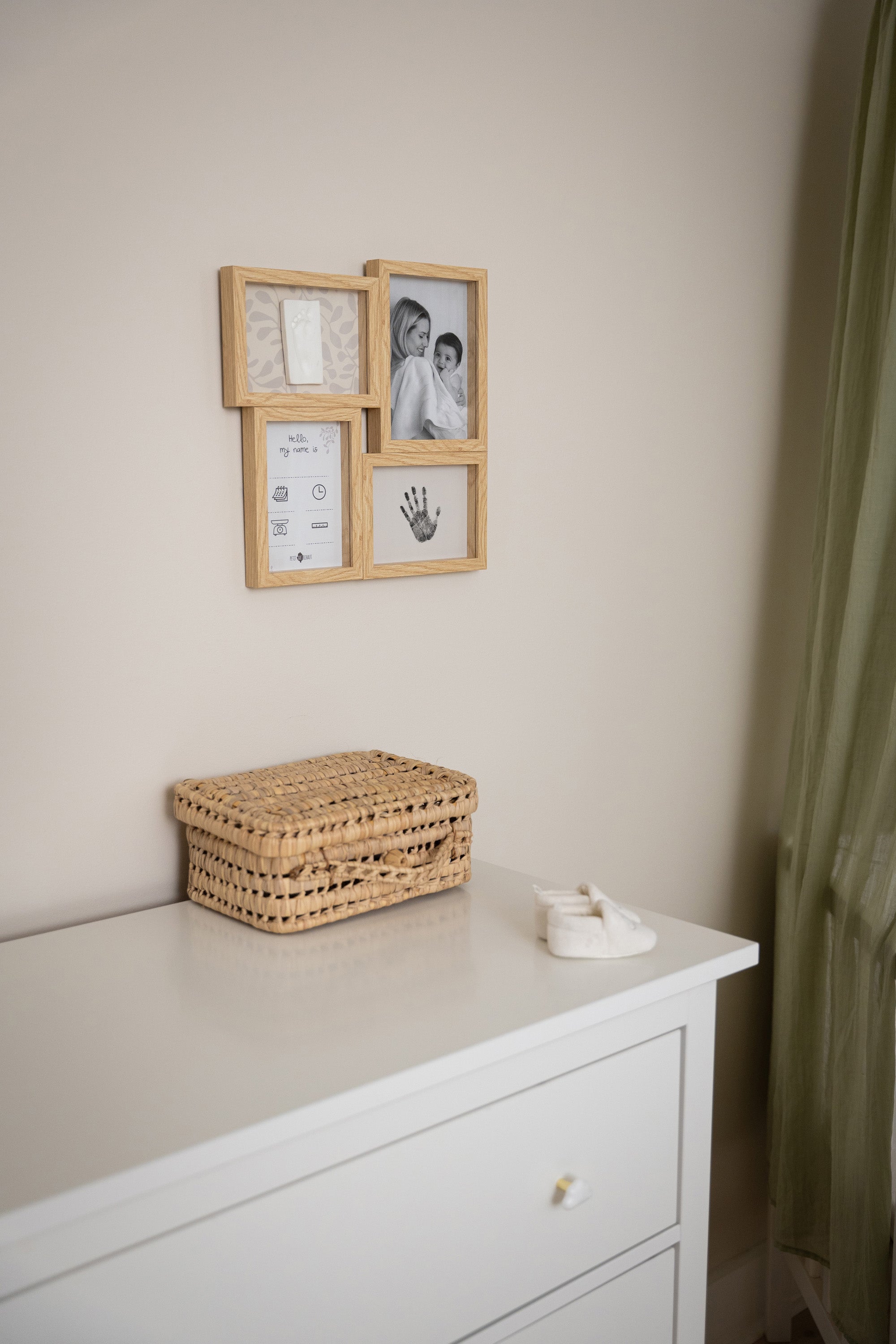Petit Artichaut Puzzle Frame Ivy Grey cadre naissance mixte