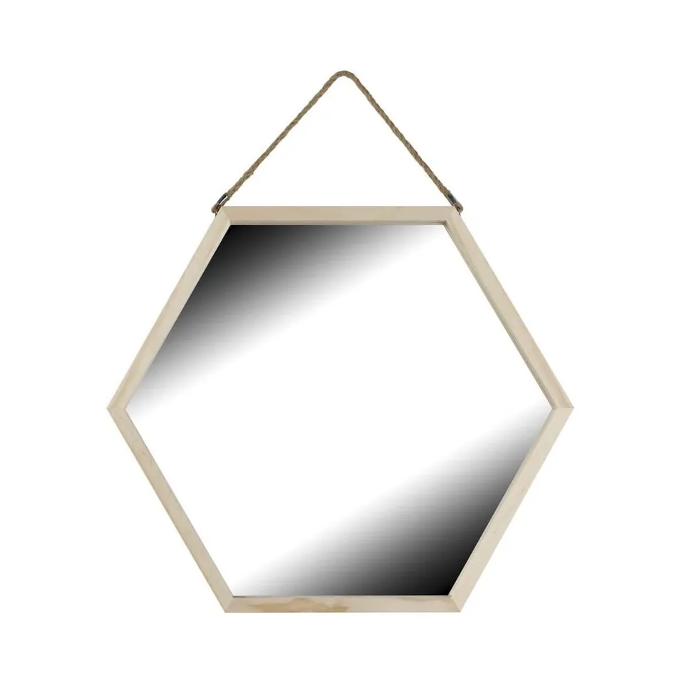 Ceanothe Carelie 106605 miroir hexagonal 48,5x42 cm bois