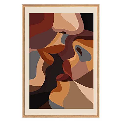 Ceanothe Visages tableau mural encadré 65x97 cm bois