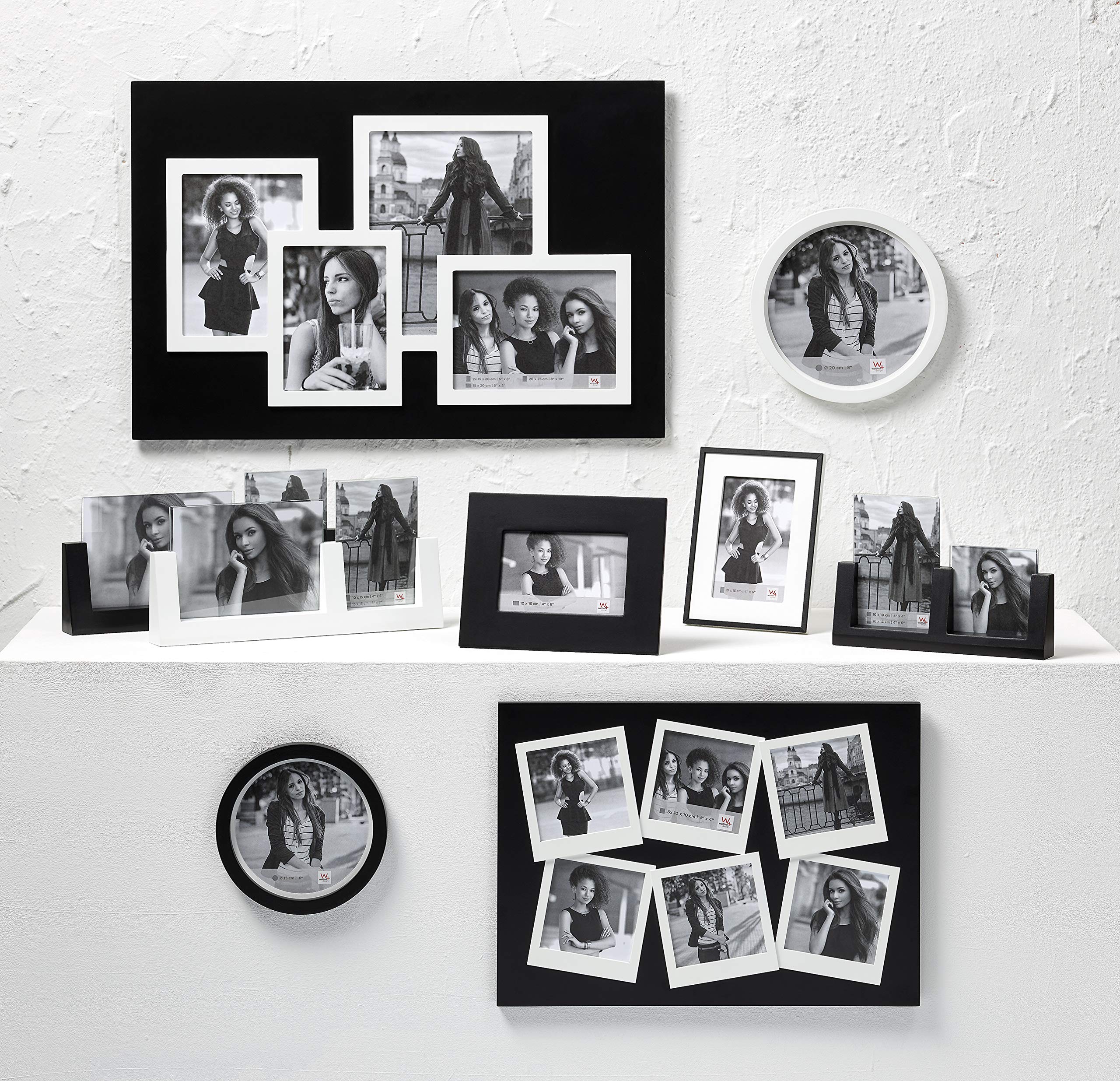 walther design Friends cadre 4 photos 62x42 cm noir blanc