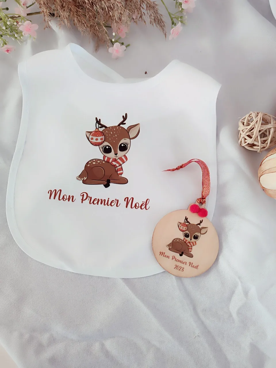 Creat'Angel coffret premier noël biche prénom