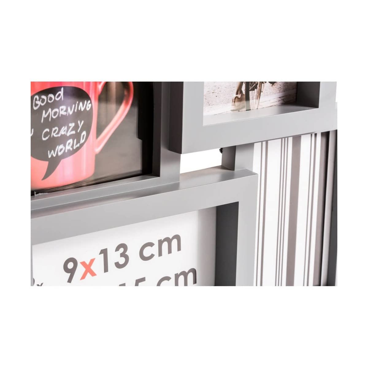 Ceanothe Détroit 34432 cadre photo multi-vues gris 10x15 cm