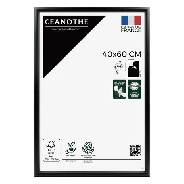 Ceanothe Essentiel cadre photo 40x60 cm noir bois