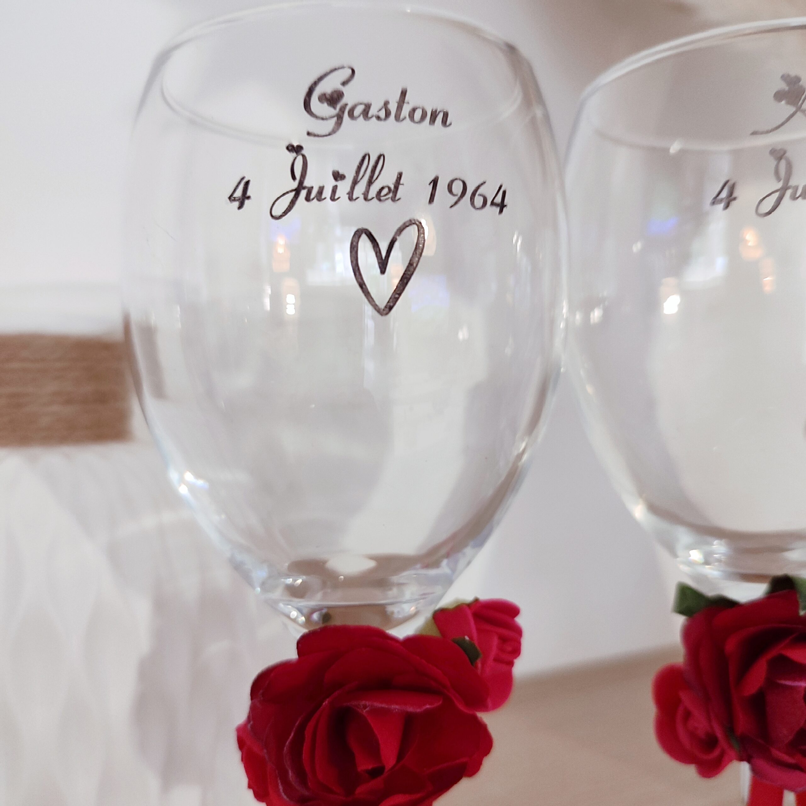 Creat’Angel Verres mariage personnalisés 37 cl lot 2