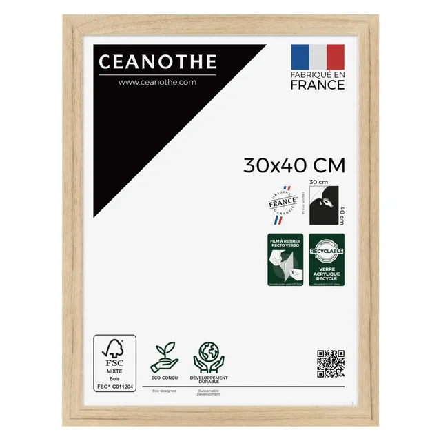 Ceanothe Tara cadre photo chêne 30x40 cm brut