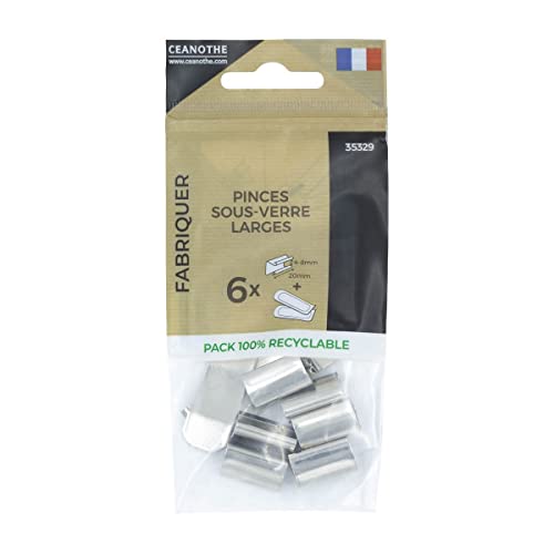 Ceanothe Brio pinces sous-verre acier 20 mm lot de 6